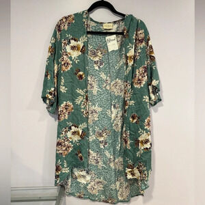Floral cheetah kimono